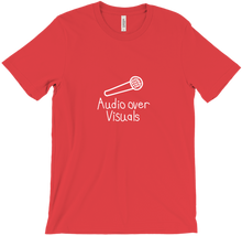 Audio Over Visuals T-Shirt - White Text
