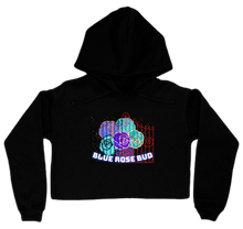 Blue Rose Bud Cropped Hoodie