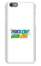 peace out geek out iphone case!