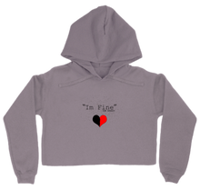 I'm Fine Women’s Cropped Hoodie - Peach/Heather Dt