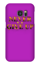 Never Give Up Samsung Phone Cases - gold