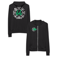 Vegvísir 66 Green Unisex Zip Hoodie