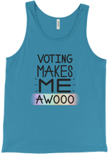 Voting Makes Me AWOOO tank-top (no paws)
