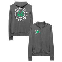 Vegvísir 66 Green Unisex Zip Hoodie