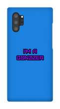 Funda de celular para Samsung con frase morada