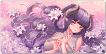 Gwyn in the Flowers Large Mousemat