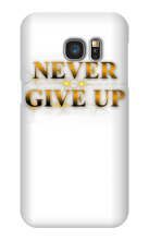 Never Give Up Samsung Phone Cases - gold