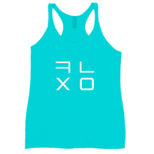 Women's Racerback Tanktop - White Text - KR Logo