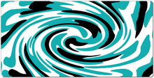 Teal/Black/White swirl XXL Gaming Mousepad