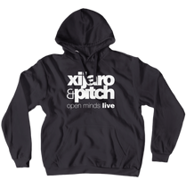 Open Minds Live Hoodie white logo