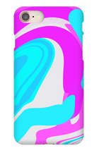 Pink and Cyan Swirl iPhone Case