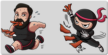 Ninja Chasing Bacon XXL Mousepad