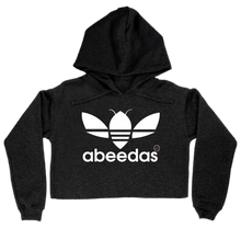 abeedas women's cropped hoodie white logo