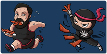 Ninja Chasing Bacon XXL Mousepad