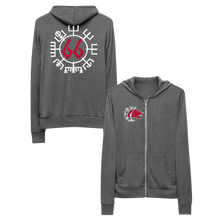 Vegvísir 66 Red Unisex Zip Hoodie