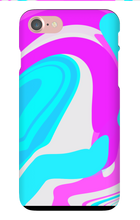 Pink and Cyan Swirl iPhone Case