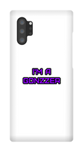 Funda de celular para Samsung con frase morada