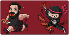 Ninja Chasing Bacon XXL Mousepad
