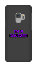 Funda de celular para Samsung con frase morada
