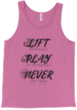Never stop trying tank (black text)