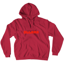 Dllama hoodie red text