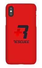 RESCUEE iPhone Case Black and Red Logo