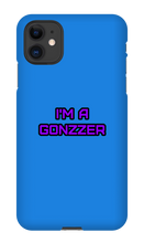 Funda de celular para iPhone con frase morada
