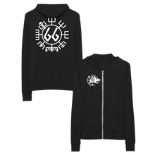 Vegvísir 66 White Unisex Zip Hoodie