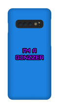 Funda de celular para Samsung con frase morada