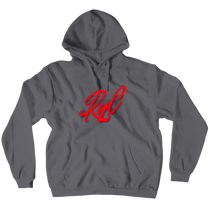 ryc red script logo hoodie