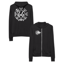 Vegvísir 66 White Unisex Zip Hoodie