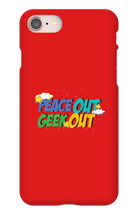 peace out geek out iphone case!