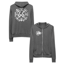 Vegvísir 66 White Unisex Zip Hoodie