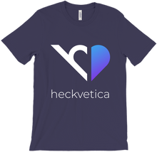 Heckvetica White and Blue Heart Logo T-Shirt