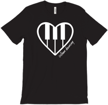 pianoheart t-shirt - white logo (unisex)