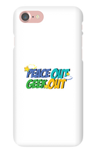 peace out geek out iphone case!