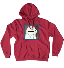 my new logo Hoodie red & white & gray logo