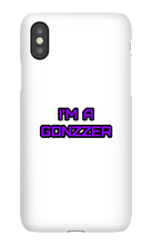 Funda de celular para iPhone con frase morada