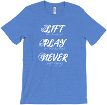 Never stop trying shirt (white text)