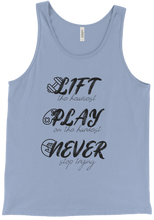 Never stop trying tank (black text)