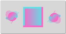 Pink Blue Gradient with blobs Custom Mousepad