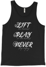 Never stop trying tank (white text)