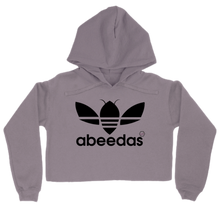 abeedas womens cropped hoodie black logo