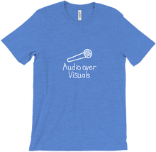 Audio Over Visuals T-Shirt - White Text