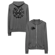 Vegvísir 66 Black Unisex Zip Hoodie