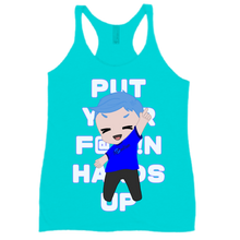Put Your F@*#!N Hands Up tanktop-women-racerback
