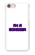 Funda de celular para iPhone con frase morada