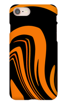 Orange and Black Swirl iPhone Case