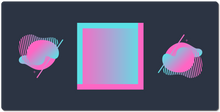 Pink Blue Gradient with blobs Custom Mousepad