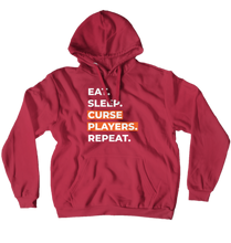 Eat. Sleep. Curse Players. Repeat. Hoodie (White)